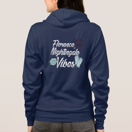 Krankenpflege Student Nightingale Vibes Personalis Hoodie (Rückseite)