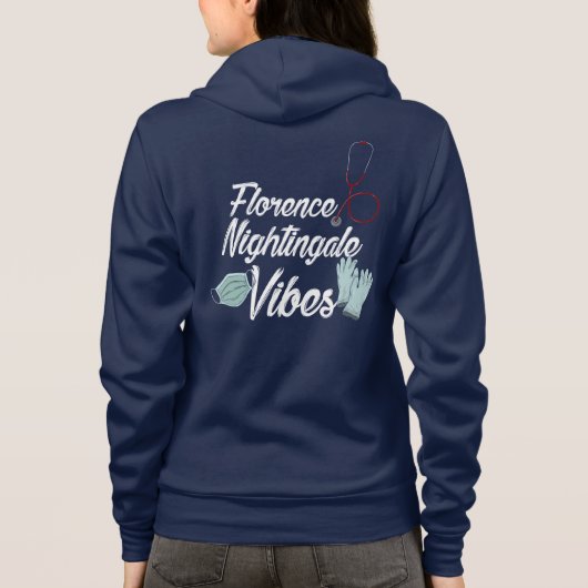 Krankenpflege Student Nightingale Vibes Personalis Hoodie (Rückseite)