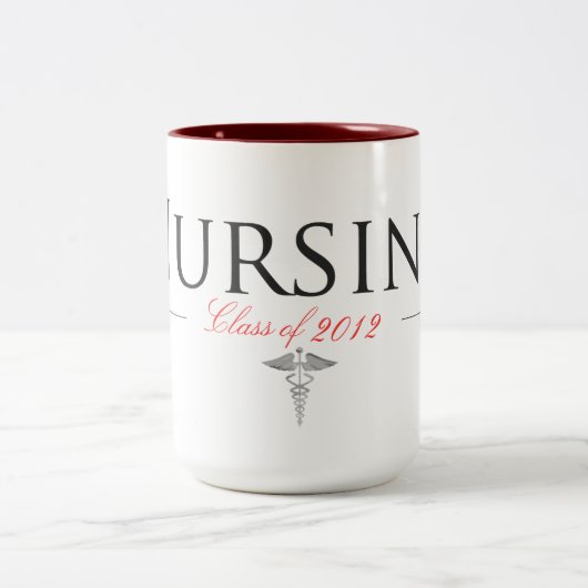 Krankenpflege-Studenten-Abschluss-Tasse Zweifarbige Tasse (Mittel)