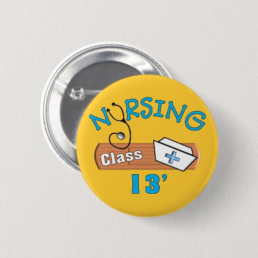 Krankenpflege-Studenten-Klasse von 2013 Geschenken Button (Vorne & Hinten)