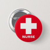 Krankenpflege und Erste Hilfe, Kreuz, Krankenwagen Button (Vorne & Hinten)