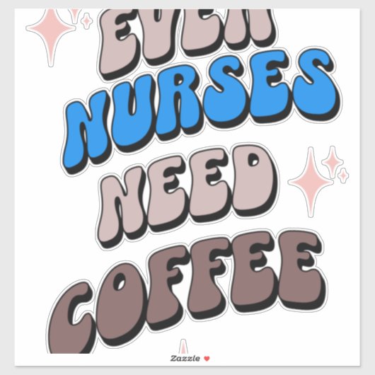 Krankenpflege und Kaffee Aufkleber (Blatt)