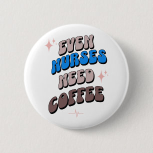 Krankenpflege und Kaffee Button