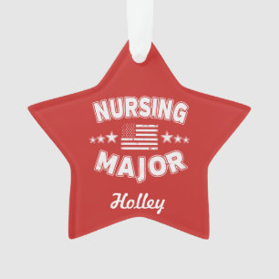 Krankenpflege Uni Major Patriotic American Flag Ornament