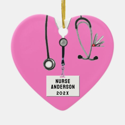 Krankenpflege Weihnachtskollektiv Keramik Ornament (Vorne)