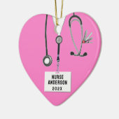 Krankenpflege Weihnachtskollektiv Keramik Ornament (Links)