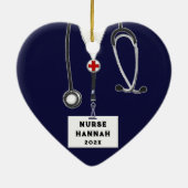 Krankenpflege Weihnachtskollektiv Keramik Ornament (Hinten)