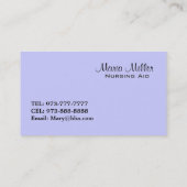 Krankenpflege-Zuhause-Geschäfts-Karten Visitenkarte (Rückseite)