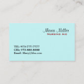 Krankenpflege-Zuhause-Geschäfts-Karten Visitenkarte (Rückseite)