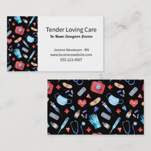 Krankenpflegedienst Krankenschwester Stethoskop Vi Visitenkarte