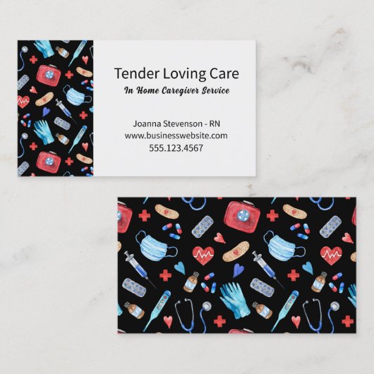 Krankenpflegedienst Krankenschwester Stethoskop Vi Visitenkarte (Vorne/Hinten)