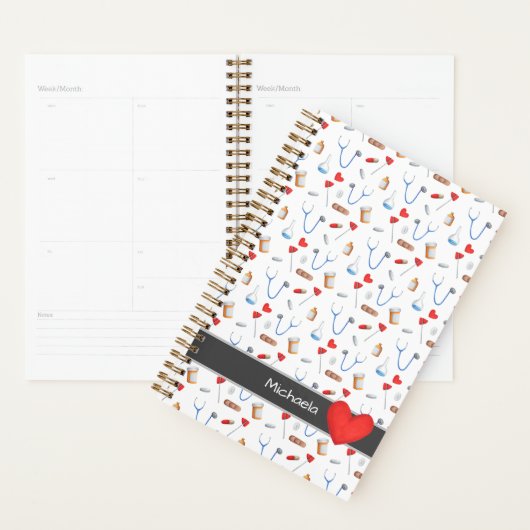 Krankenpflegegeräte Muster Rotes Herz Planer (Anzeige)