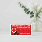 Krankenpflegekarte für Haustiere Notfallalarm Begleitkarte (Stehend Vorderseite)