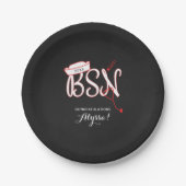 Krankenpflegeparty, rot an der BSN-Tafel Pappteller (Vorderseite)