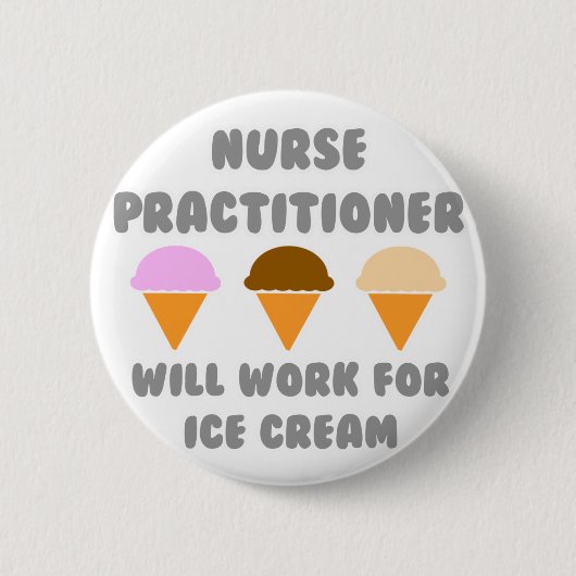 Krankenpfleger ... arbeitet für Eiscreme Button (Vorderseite)