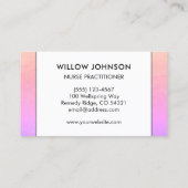 Krankenpfleger Arzt Assistentin Pink Lila Visitenkarte (Rückseite)