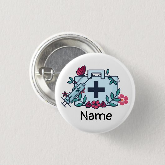 Krankenpfleger Ärztin Button (Vorne & Hinten)