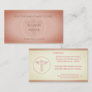Krankenpfleger Brown Caduceus Business Card Visitenkarte