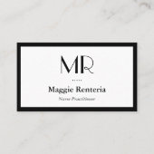 Krankenpfleger - Clean Stylish Monogram Visitenkarte (Vorderseite)