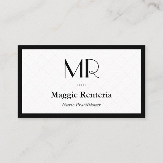Krankenpfleger - Clean Stylish Monogram Visitenkarte (Vorderseite)