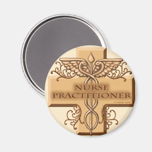 Krankenpfleger Cross Caduceus Magnet (Vorderseite/Rückseite)