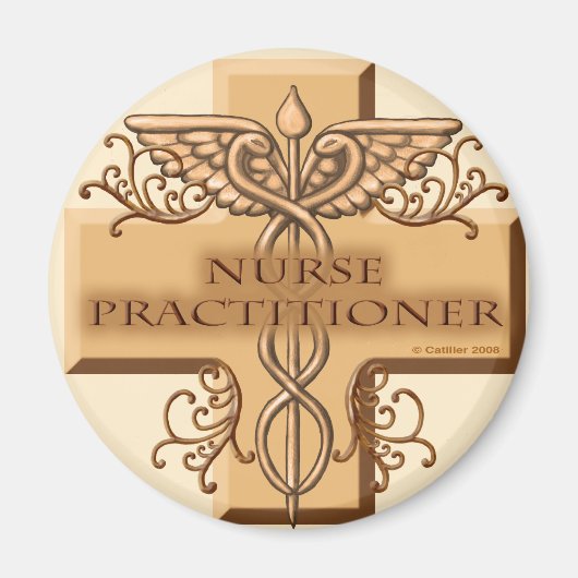 Krankenpfleger Cross Caduceus Magnet (Vorne)