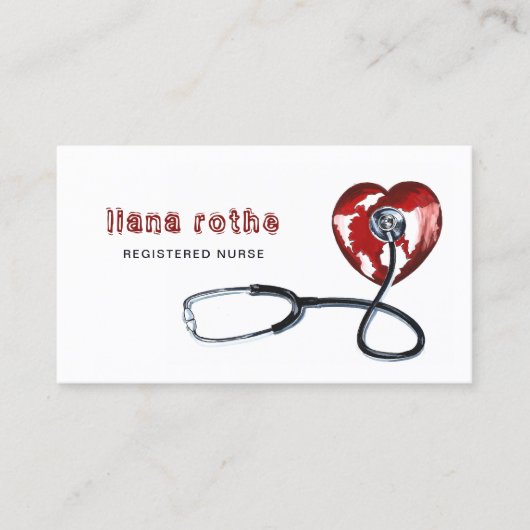 Krankenpfleger Dr. Stethoscope Red Heart Visitenkarte (Vorderseite)