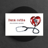 Krankenpfleger Dr. Stethoscope Red Heart Visitenkarte