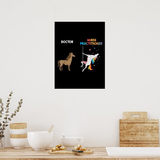 Krankenpfleger Einhorntanzpol Poster (Küche)