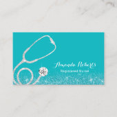 Krankenpfleger Elegant Medical Türkis Visitenkarte (Vorderseite)