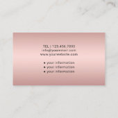 Krankenpfleger Elegante Rose Gold Medizin Visitenkarte (Rückseite)