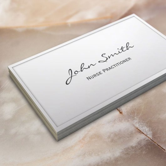 Krankenpfleger Eleganter weißer Rahmen Visitenkarte