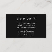 Krankenpfleger Elegantes Medical Black Visitenkarte (Rückseite)