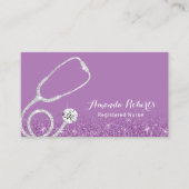 Krankenpfleger Elegantes medizinisches Lila Visitenkarte (Vorderseite)