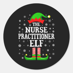 Krankenpfleger-Elf lustiges Weihnachten Familien-M Runder Aufkleber