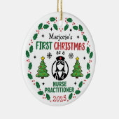 Krankenpfleger Erste Weihnachtszeit Personalisiert Keramik Ornament (Rechts)