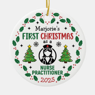 Krankenpfleger Erste Weihnachtszeit Personalisiert Keramik Ornament