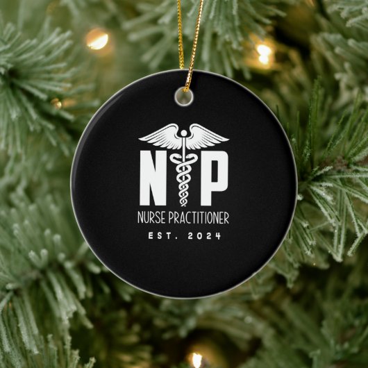 Krankenpfleger EST 2024 Keramik Ornament (Baum)