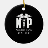 Krankenpfleger EST 2024 Keramik Ornament (Vorne)