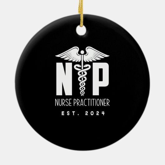 Krankenpfleger EST 2024 Keramik Ornament (Hinten)