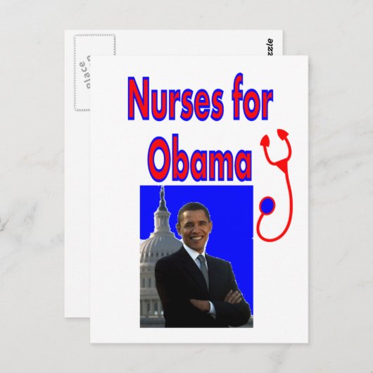 Krankenpfleger für OBAMA - Präsident Obama gibt Ge Postkarte (Vorne/Hinten)