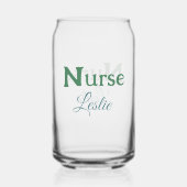 Krankenpfleger geben den Namen Text grün blau sipl Dosenglas (Rückseite)