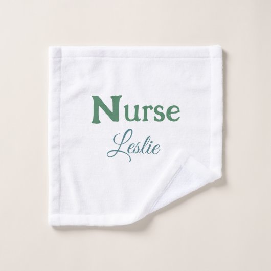 Krankenpfleger geben den Namen Text grün blau sipl Waschlappen (Waschlappen)