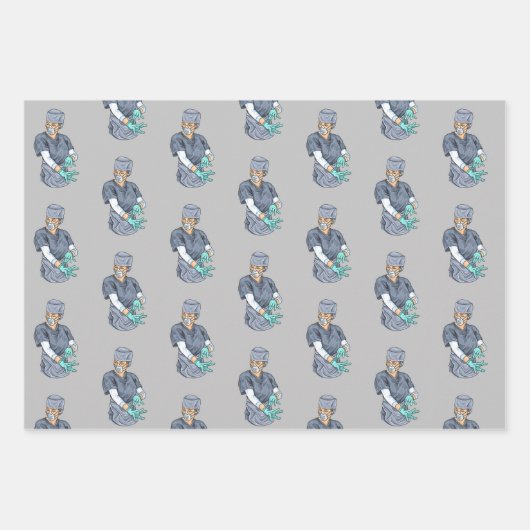 Krankenpfleger Geschenkpapier Set (Vorderseite)