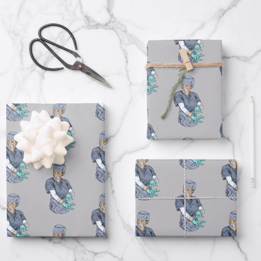 Krankenpfleger Geschenkpapier Set (Vorderseite)