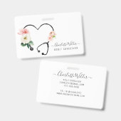 Krankenpfleger GesundheitsfloralStethoskop Ausweis (Front & Back)
