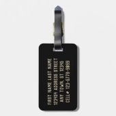 Krankenpfleger - Gold und Schwarz Gepäckanhänger (Rückseite vertikal)