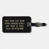 Krankenpfleger - Gold und Schwarz Gepäckanhänger (Rückseite horizontal)