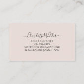 Krankenpfleger Hand Dragezeichnete Blumenkarte Visitenkarte (Rückseite)