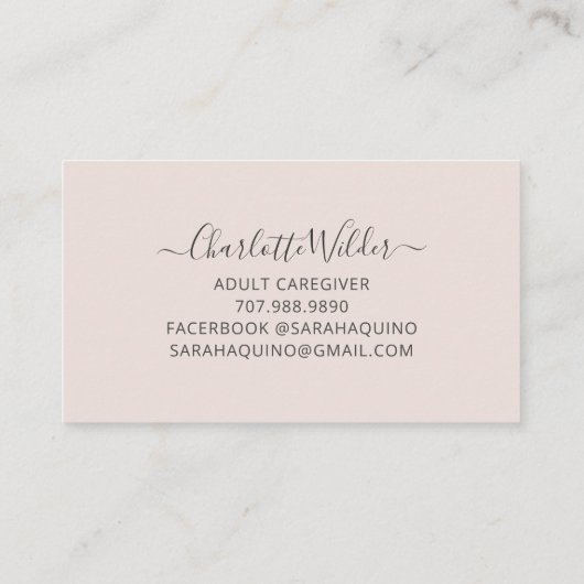 Krankenpfleger Hand Dragezeichnete Blumenkarte Visitenkarte (Rückseite)